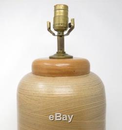 Mid Century Ceramic Studio Art Pottery Textured Lamp Signed Vintage