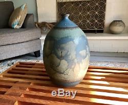 Mid Century Extra Large Studio Pottery Weed Pot // Bud Vase Vintage