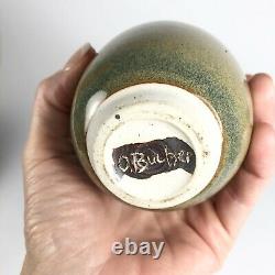 Mid Century Handcrafted Oscar Bucher Studio Pottery Vintage Weedpot Vase Signed