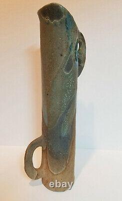 Mid Century Modern LEONORA MORROW Studio Pottery Vase Sculpture 17.5 Ikeban