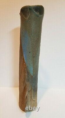 Mid Century Modern LEONORA MORROW Studio Pottery Vase Sculpture 17.5 Ikeban