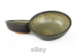 Mid Century Modern Studio Pottery Bowls (4) Signed Dated 1950s Vtg Ceramics