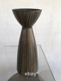 Mid Century Modern Vintage Japanese Studio Pottery Vase Signed
