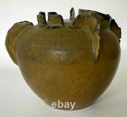 Mid-Century Modernism Sculptural Studio Pottery Vase with Relief Surface