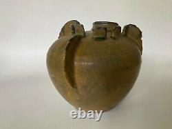 Mid-Century Modernism Sculptural Studio Pottery Vase with Relief Surface