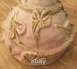 Mid Century Studio Art Pottery Vase Bees Dragonfly 12
