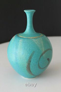 Mid Century Studio Hand Thrown Stoneware Lidded Vessel Artist Signed Stunning