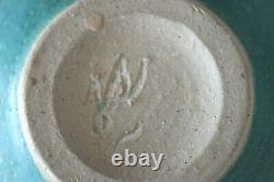 Mid Century Studio Hand Thrown Stoneware Lidded Vessel Artist Signed Stunning