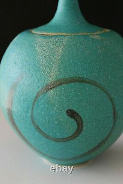 Mid Century Studio Hand Thrown Stoneware Lidded Vessel Artist Signed Stunning