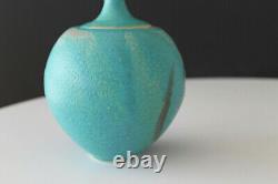 Mid Century Studio Hand Thrown Stoneware Lidded Vessel Artist Signed Stunning