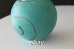 Mid Century Studio Hand Thrown Stoneware Lidded Vessel Artist Signed Stunning