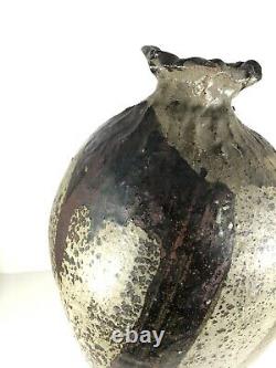 Mid Century Vintage Studio Pottery Signed Hinez Ceramic Vase / Vessel Weedpot