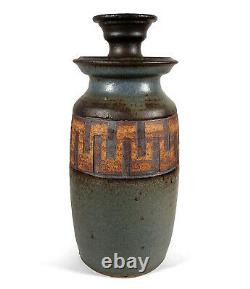 Mid-century Modern Vintage Studio Art Pottery Jar Lidded Vase Sister Mary Lavey