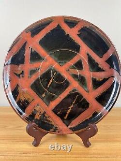 Mike Coons EVLA Studio Pottery Large Abstract Platter / Charger 14 Diameter MCM