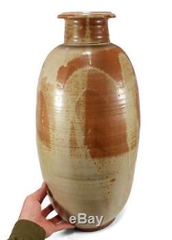 Monumental 22 3/8 Vintage John Preuss California Studio Art Pottery Floor Vase