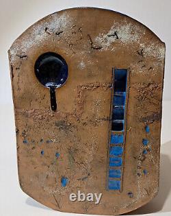 Monumental Studio Art Pottery Vase Signed Vintage Brutalist MCM Architectural