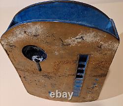 Monumental Studio Art Pottery Vase Signed Vintage Brutalist MCM Architectural