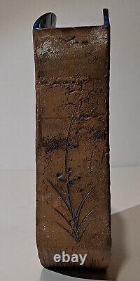 Monumental Studio Art Pottery Vase Signed Vintage Brutalist MCM Architectural