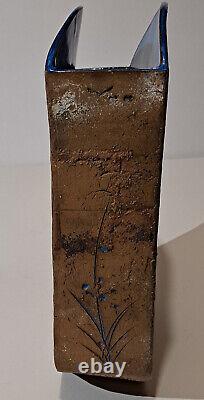 Monumental Studio Art Pottery Vase Signed Vintage Brutalist MCM Architectural