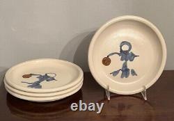 Mountaindale Studio Pottery Vintage Stoneware 8 Salad Plates Set/4 Great