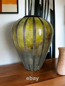 Museum Quality Raku Pottery Vase By Dennis Kirchmann Vintage Exhibited