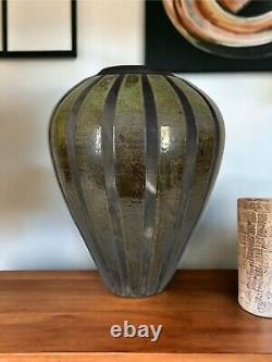 Museum Quality Raku Pottery Vase By Dennis Kirchmann Vintage Exhibited