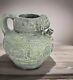Muted Green Lion Head MARCO QUART GERONA Spanish Studio Pottery Jug Pitcher #OG