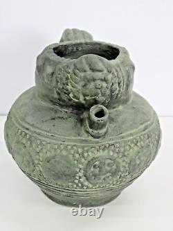 Muted Green Lion Head MARCO QUART GERONA Spanish Studio Pottery Jug Pitcher #OG