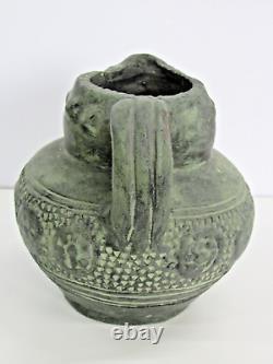 Muted Green Lion Head MARCO QUART GERONA Spanish Studio Pottery Jug Pitcher #OG