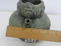 Muted Green Lion Head MARCO QUART GERONA Spanish Studio Pottery Jug Pitcher #OG