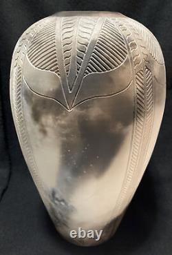 Nancee Meeker 1990 Geometric Series Pit Fired Studio Art Pottery Vase Except