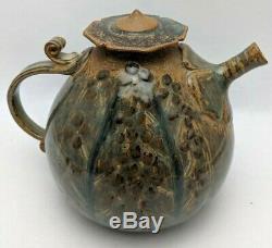 Nancy Finesilver Studio Pottery Teapot Stoneware Vintage