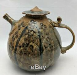 Nancy Finesilver Studio Pottery Teapot Stoneware Vintage