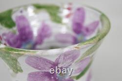 Nancy Pawel Texas Studio Art Pottery Vase Floral Flowers Painted Purple 4 VTG