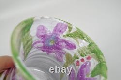 Nancy Pawel Texas Studio Art Pottery Vase Floral Flowers Painted Purple 4 VTG