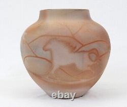 Nicholas Bernard Vintage 1989 Studio Pottery 10 Vase Pot Horses Southwestern