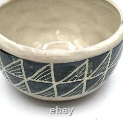 Niels Fredericksen Pottery Geometric Bowl 8 California Studio Art Pottery