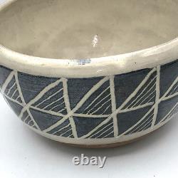 Niels Fredericksen Pottery Geometric Bowl 8 California Studio Art Pottery