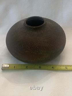 Norman Bacon Signed Raku Vase Textured Iridescent Studio Pottery Art Vintage