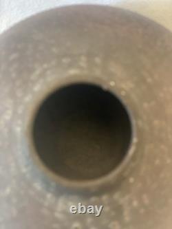 Norman Bacon Signed Raku Vase Textured Iridescent Studio Pottery Art Vintage