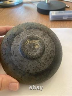 Norman Bacon Signed Raku Vase Textured Iridescent Studio Pottery Art Vintage