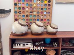 Obranovich Texas Studio Art Pottery Stoneware Vessel Canister Set Vtg Mcm