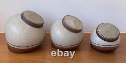 Obranovich Texas Studio Art Pottery Stoneware Vessel Canister Set Vtg Mcm
