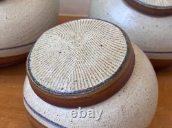 Obranovich Texas Studio Art Pottery Stoneware Vessel Canister Set Vtg Mcm