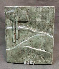 Old Vintage Handmade Artist Signed Glazed Studio Art Pottery Vase Planter MCM