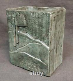 Old Vintage Handmade Artist Signed Glazed Studio Art Pottery Vase Planter MCM
