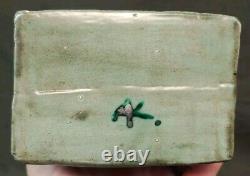 Old Vintage Handmade Artist Signed Glazed Studio Art Pottery Vase Planter MCM