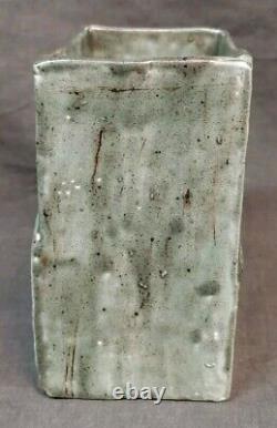 Old Vintage Handmade Artist Signed Glazed Studio Art Pottery Vase Planter MCM