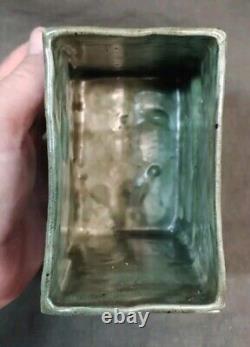 Old Vintage Handmade Artist Signed Glazed Studio Art Pottery Vase Planter MCM