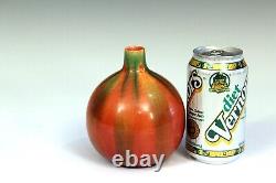 Old Vintage Pottery Vase Arts & Crafts Flambe Hand Turned Mystery Studio